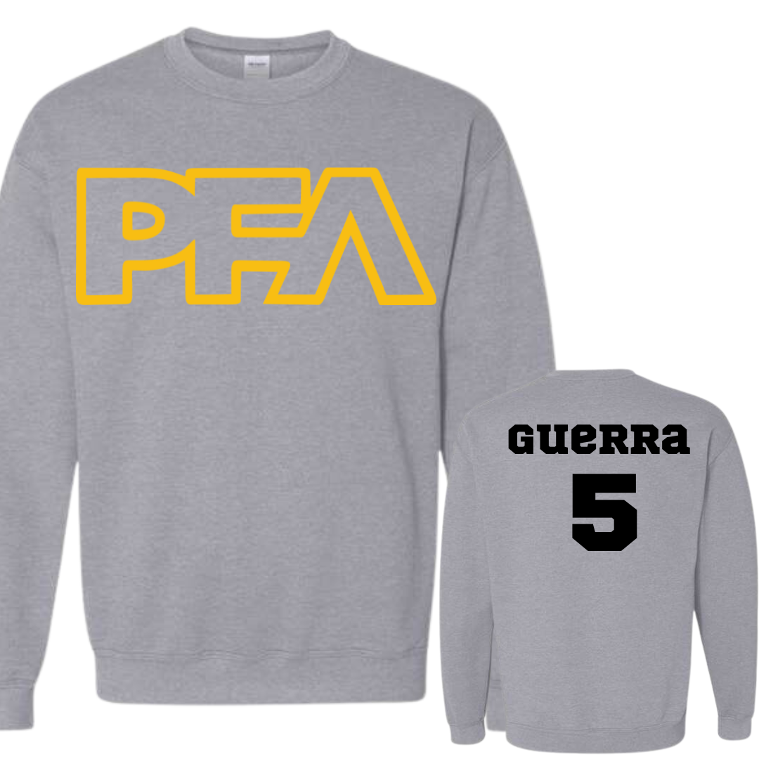 PFA Yellow Outline Logo Crew Neck Sweatshirt