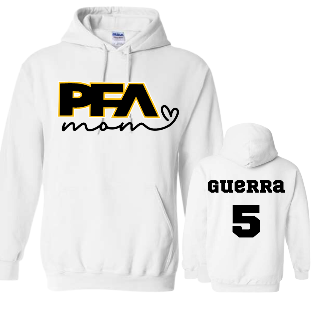 PFA Mom with Heart baseball Hoodie