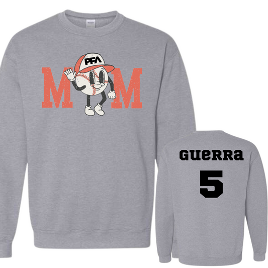 PFA Mom with Baseball Crew Neck Sweatshirt