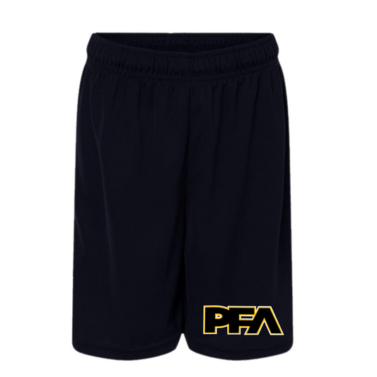 PFA Black Yellow Logo Practice Wear Shorts